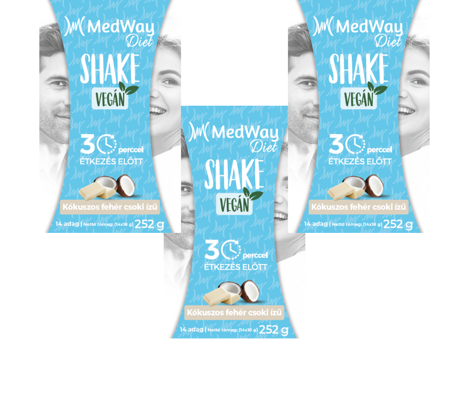 2 hetes MedWay Diet Vegán csomag - kókuszos fehér csoki ízű