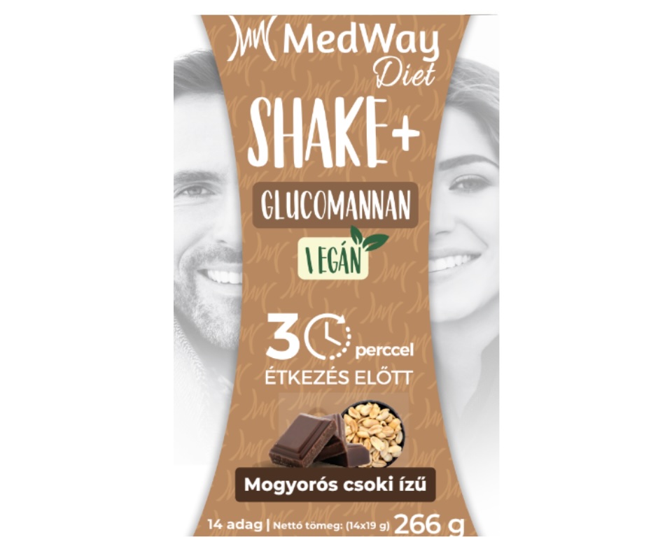MedWay Diet Vegán Shake - Mogyorós csoki ízű, glükomannánnal