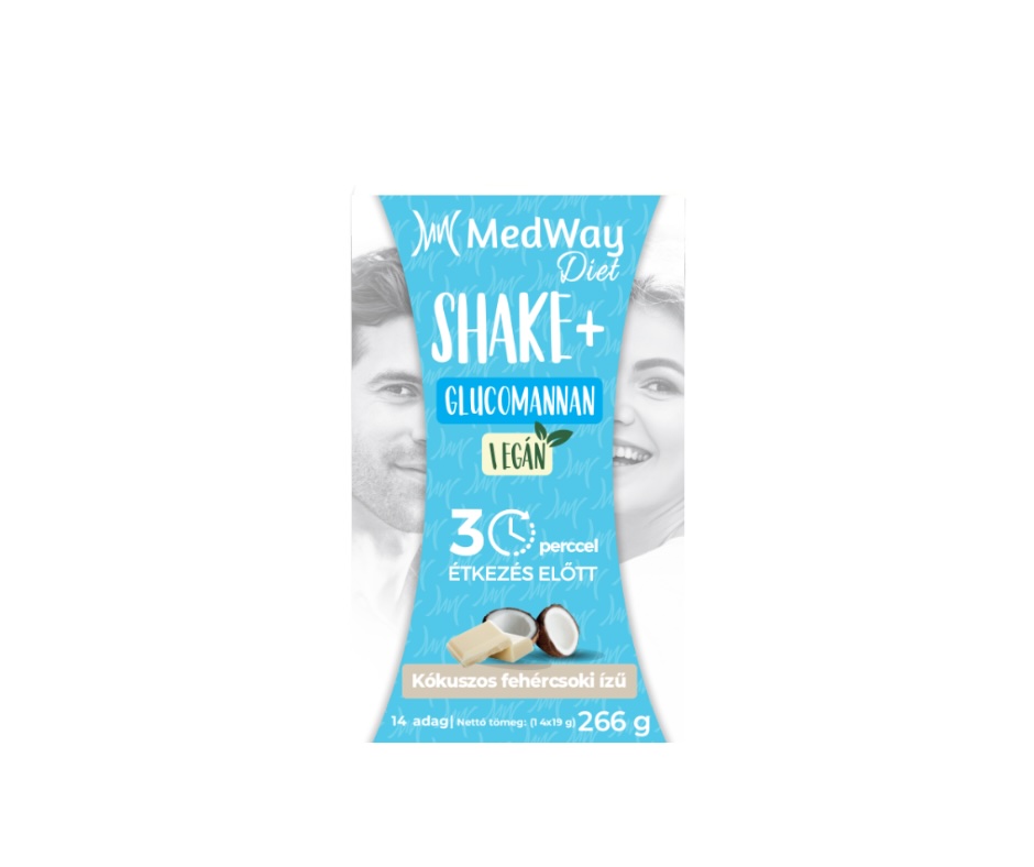 MedWay Diet Vegán Shake - Kókuszos fehércsoki ízű, glükomannánnal