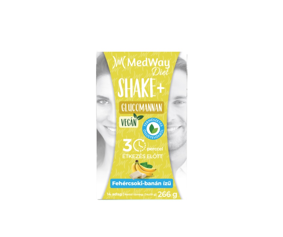 MedWay Diet Vegán Shake - Fehércsoki-banán ízű, glükomannánnal